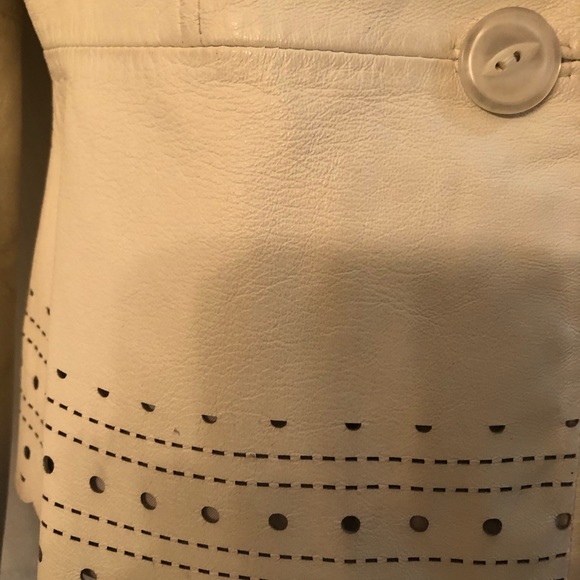 Classiques Entier Cream Colored Leather Jacket - Picture 3 of 5